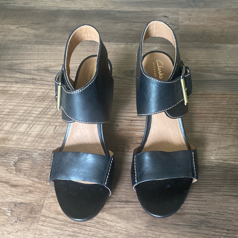 Clarks black shoes size 9